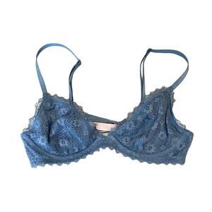 Victoria's Secret Blue Lace Bralette Size XS ‎ Lingerie Top Underwire